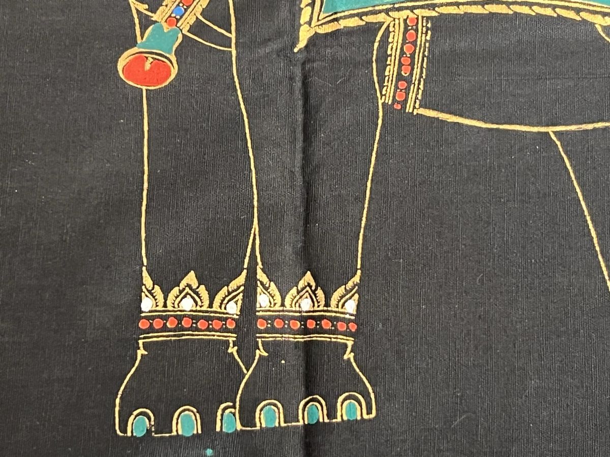 Tutte le decorazioni: Tenture murale éléphant peint main Thaïlande, 80s – Usato da Genève venduto da DELIRBEADS 3
