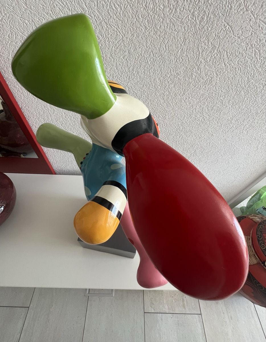 Figuren: Statue chien colorée signée Jacky, haut 50cm – Gebraucht aus Chézard-St-Martin von Chopette 3