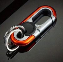 Neuer Karabiner-Schlüsselanhänger, Orange/Silber, neu