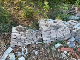 Pflastersteine Beton grau verschiedene Grössen gebraucht