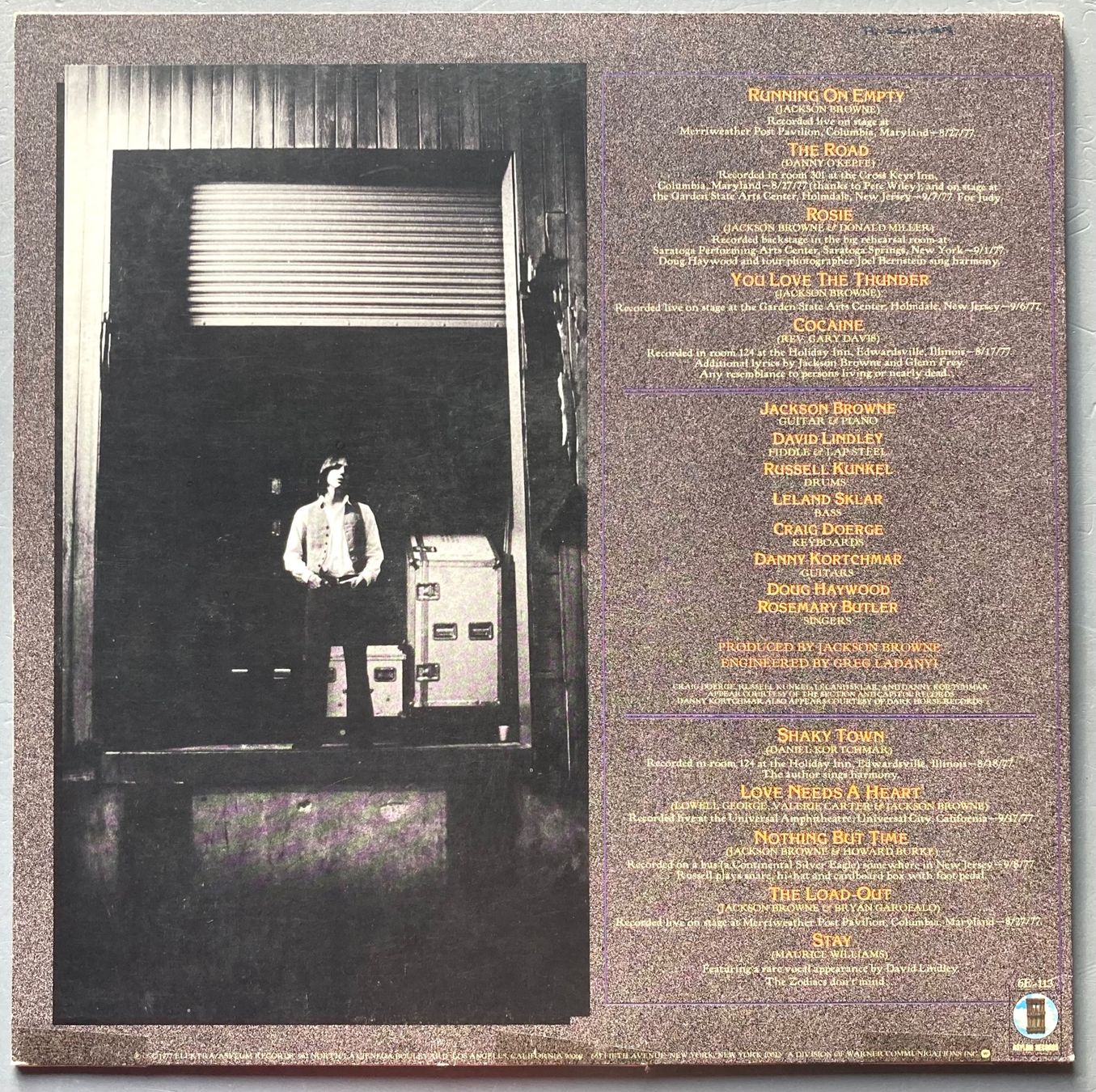 Dischi in vinile: JACKSON BROWNE - RUNNING ON EMPTY – Usato da Poliez-Pittet venduto da Newtown-Records 1