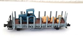 Minitrix SBB Rungenwagen 2 achsig beladen