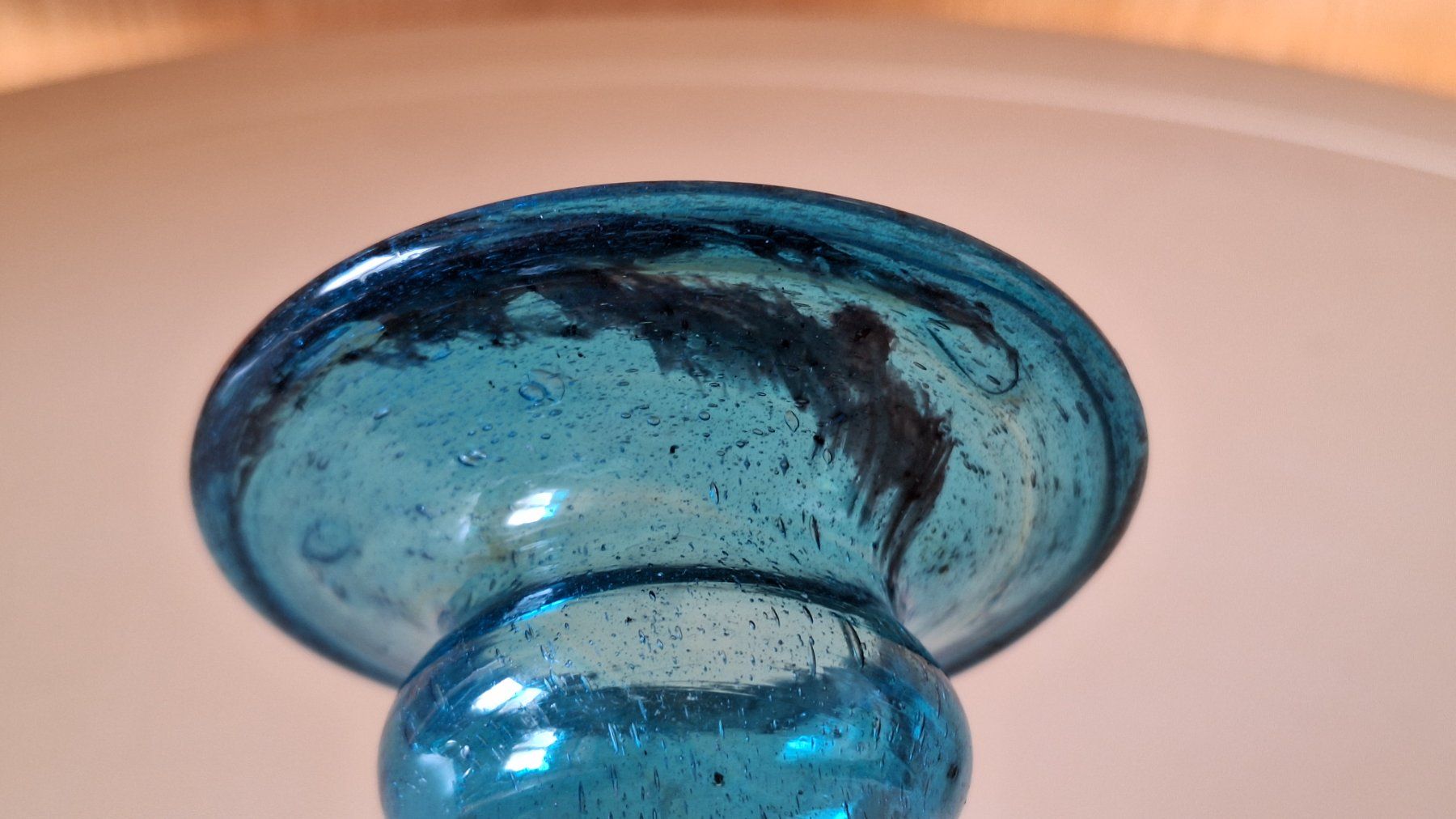Tutte le decorazioni: Vintage ,Unikat "Bubble Glas" blau, mit "Fehler " Vase oder. – Usato da Arlesheim venduto da shopradl 5