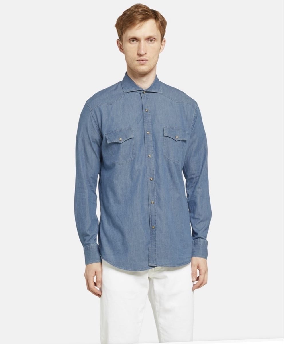 Camicie: Lorenzoni Jeanshemd - Grösse XL – Nuovo e nell'imballaggio originale da Wittenbach venduto da bes_k8vr 1