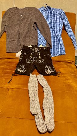 Trachten-Set Landhaus Lederhose Grösse 46, Hemd, Janker