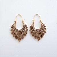 Ohrringe - Ethno Stil - Federn - goldig - Modeschmuck