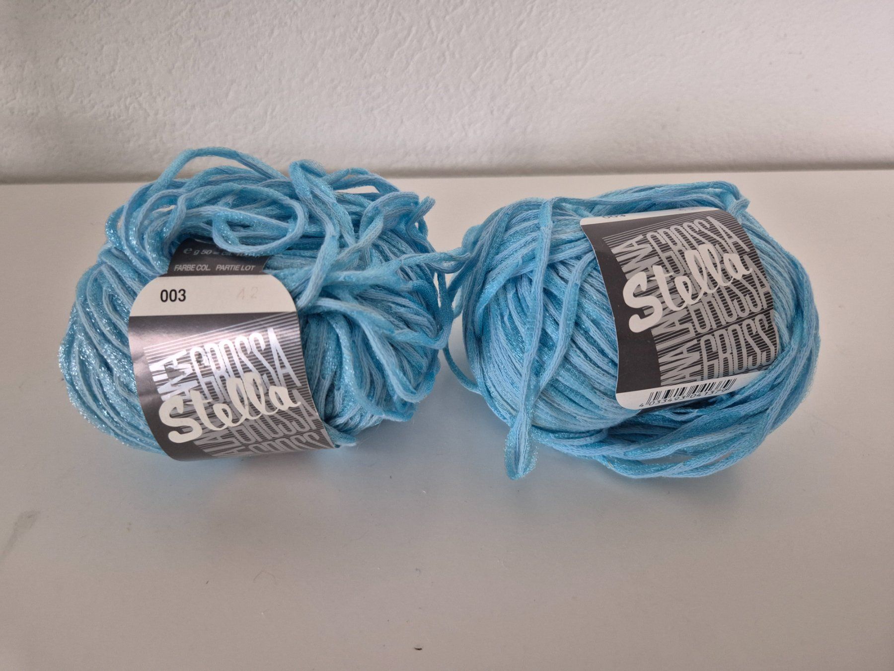 Lana: Stella Effektgarn blau 2 Knödel – Nuovo e nell'imballaggio originale da Aarburg venduto da NDK 4