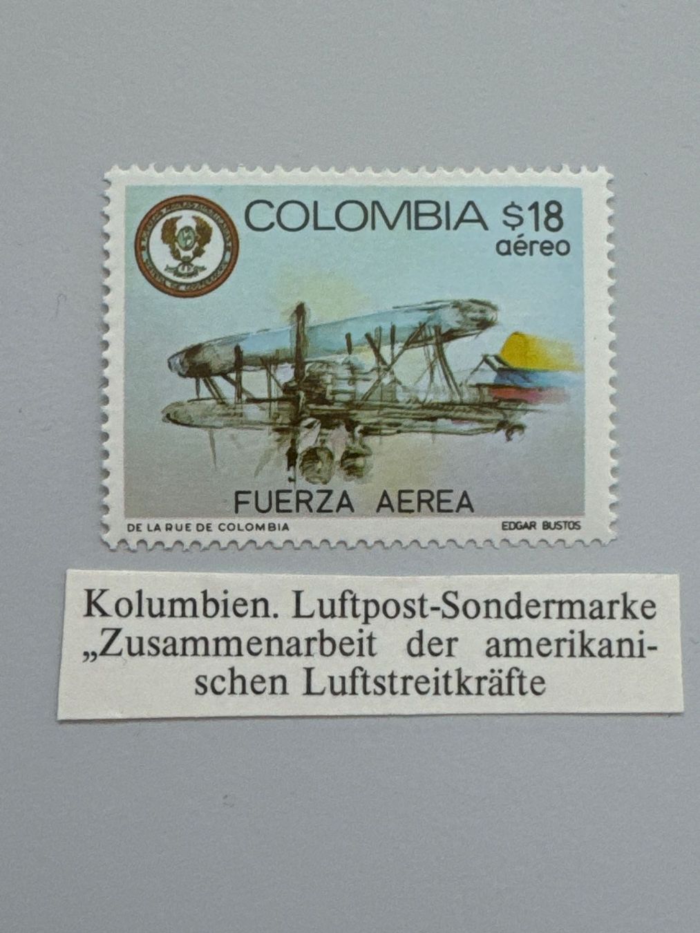 Alle Briefmarken: Kolumbien Luftpost Sondermarke – Gebraucht aus Küssnacht am Rigi von POSTOMASTER