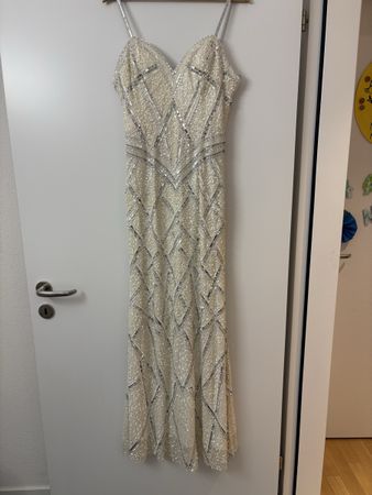 Glamouröses Pailletten Abendkleid Gr. M