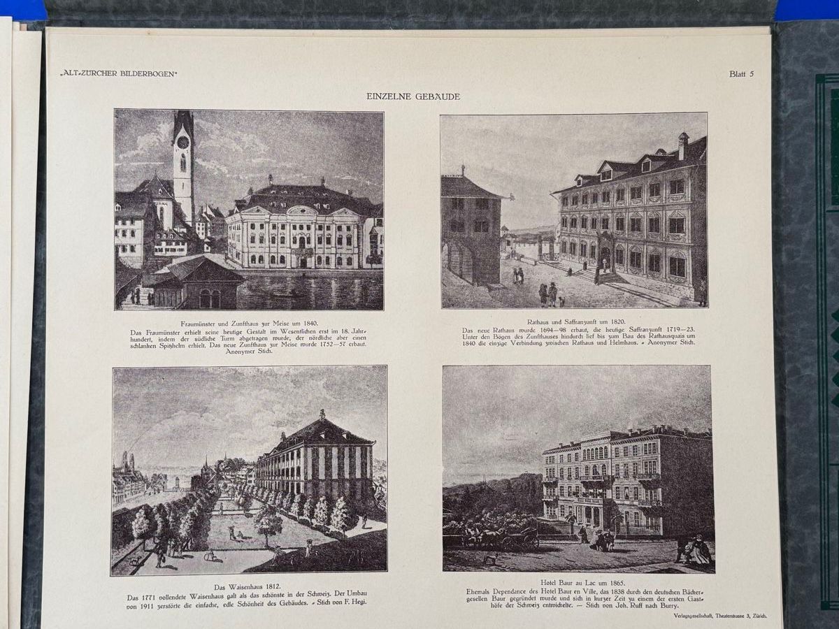 Bücher: Alt-Zürcher Bilderbogen. 1926 – Gebraucht aus Adliswil von buch_und_kunst 7
