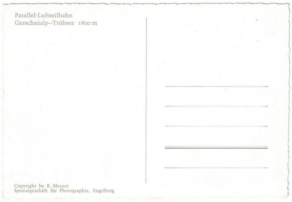 Cartoline postali: Engelberg - Luftseilbahn Gerschnialp--Trübsee – Usato da Binningen venduto da Mountainrider 1