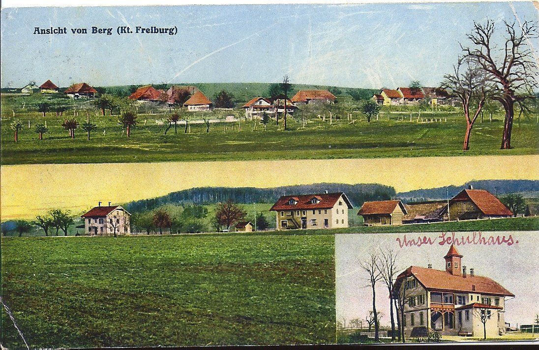 Cartoline postali: ANSICHT VON BERG, en 3 vues – Usato da Les Verrières venduto da Scampi0