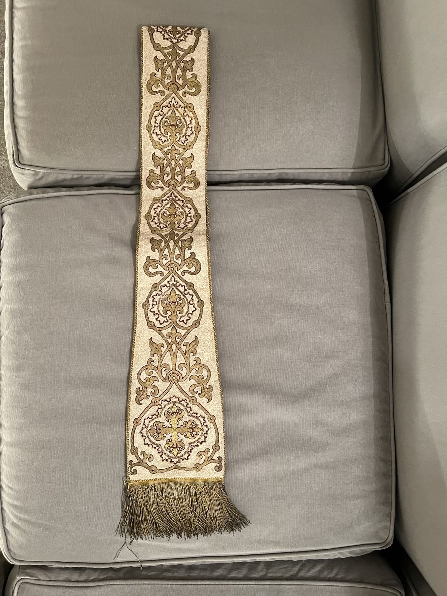 Foulard & Sciarpe: Hochwertige Manipel  mit Goldfäden und Fransen – Usato da Otelfingen venduto da Yossi-68 1