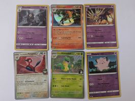 6-teiliges Set mit Holo & Reverse Holo Pokémonkarten 