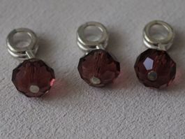 3er-Set DIY Charm-Anhänger mit facettierten Kristallperlen