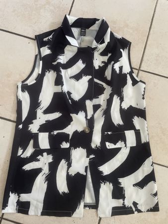 Shein Weste, Gr.M/L, schwarz/weiss - Neu