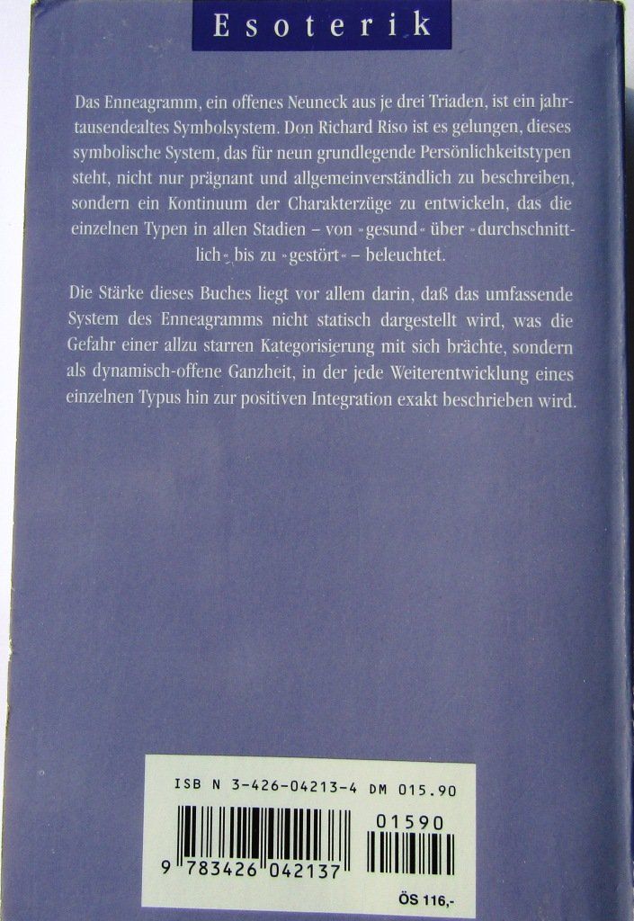Libri: Die neun Typen der Persönlichkeit - Don Richard Riso - TB – Usato da Widen venduto da LokiStar 1