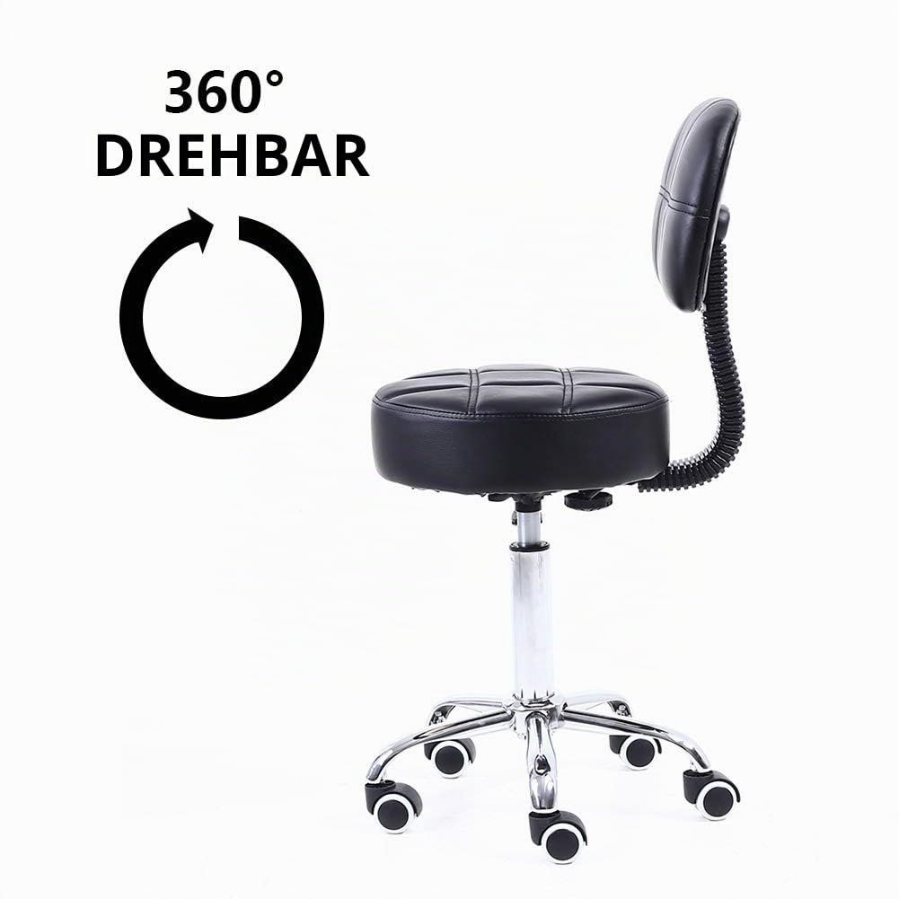 Hocker: Rollhocker Arbeitshocker Drehhocker Rückenlehne bis 136kg – Neu und originalverpackt aus Basel von EchoPeak 3