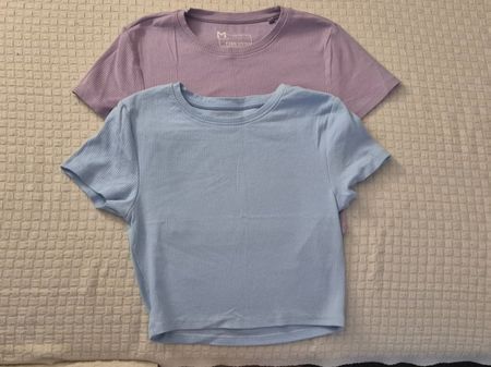 Pastel Ribbed T-Shirt Bundle, Women's Size Small, Cute!