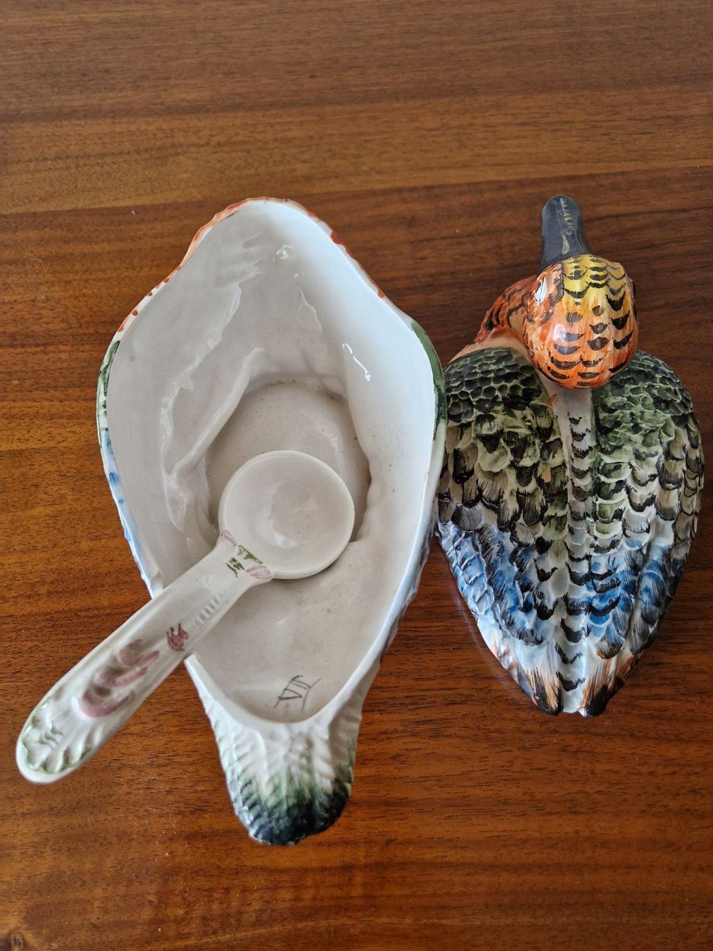 Ciotole: Enten Terrine mit Löffel, Capodimonte – Usato da Bern venduto da Antikbatik 1