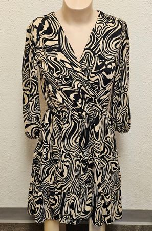 Boutique Damen Kleid Schwarz/Beige Muster Gr. L – Neu