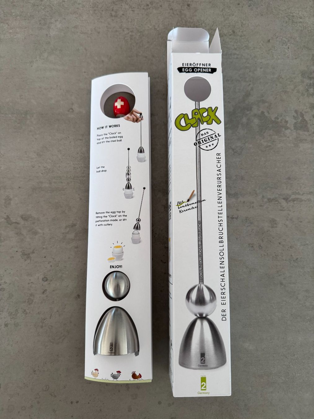 Elettrodomestici da cucina: Eieröffner Clack, Egg Opener, neu im Karton – Nuovo e nell'imballaggio originale da Menzingen venduto da Trade-it