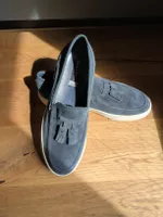 Fratelli Rossetti Slipper/Loafer blau Wildleder Grösse 43.5