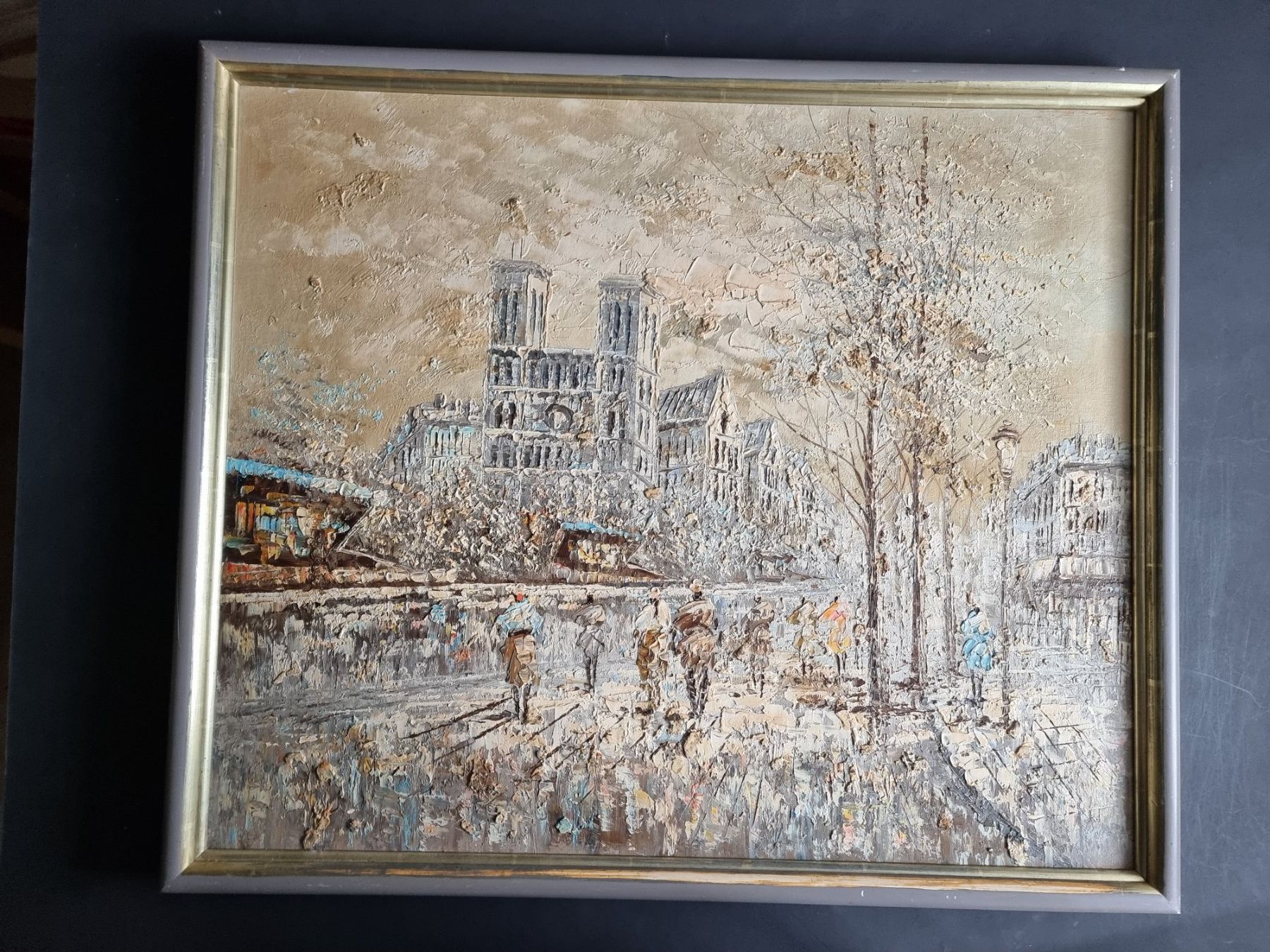 Gemälde: PARIS SPACHTELTECHNIK MIT RAHMEN – Gebraucht aus Gersau von grafik-kunst
