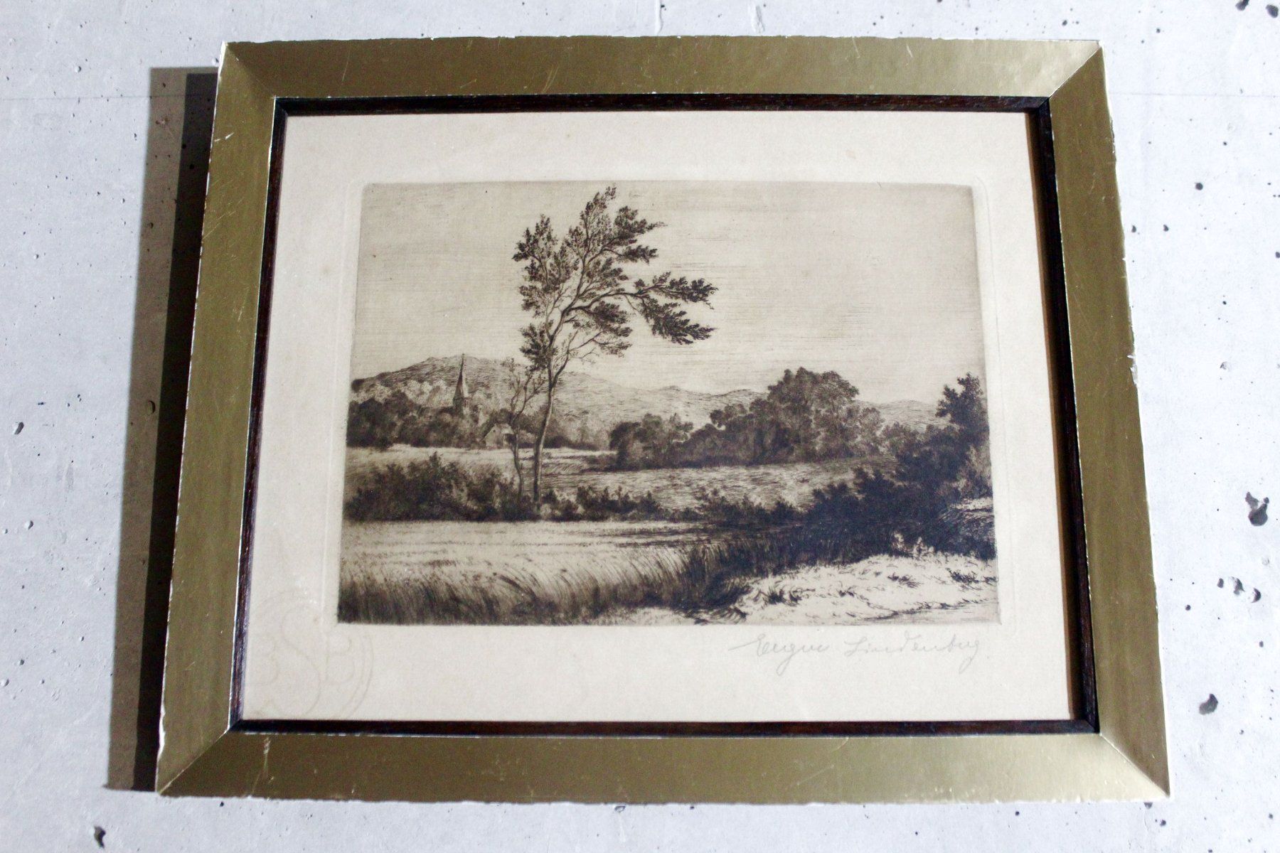 Gemälde: EUGEN LINDENBERG (Germany, 1877-?) Landschaft mit Kirche – Gebraucht aus Bern von Arting 2