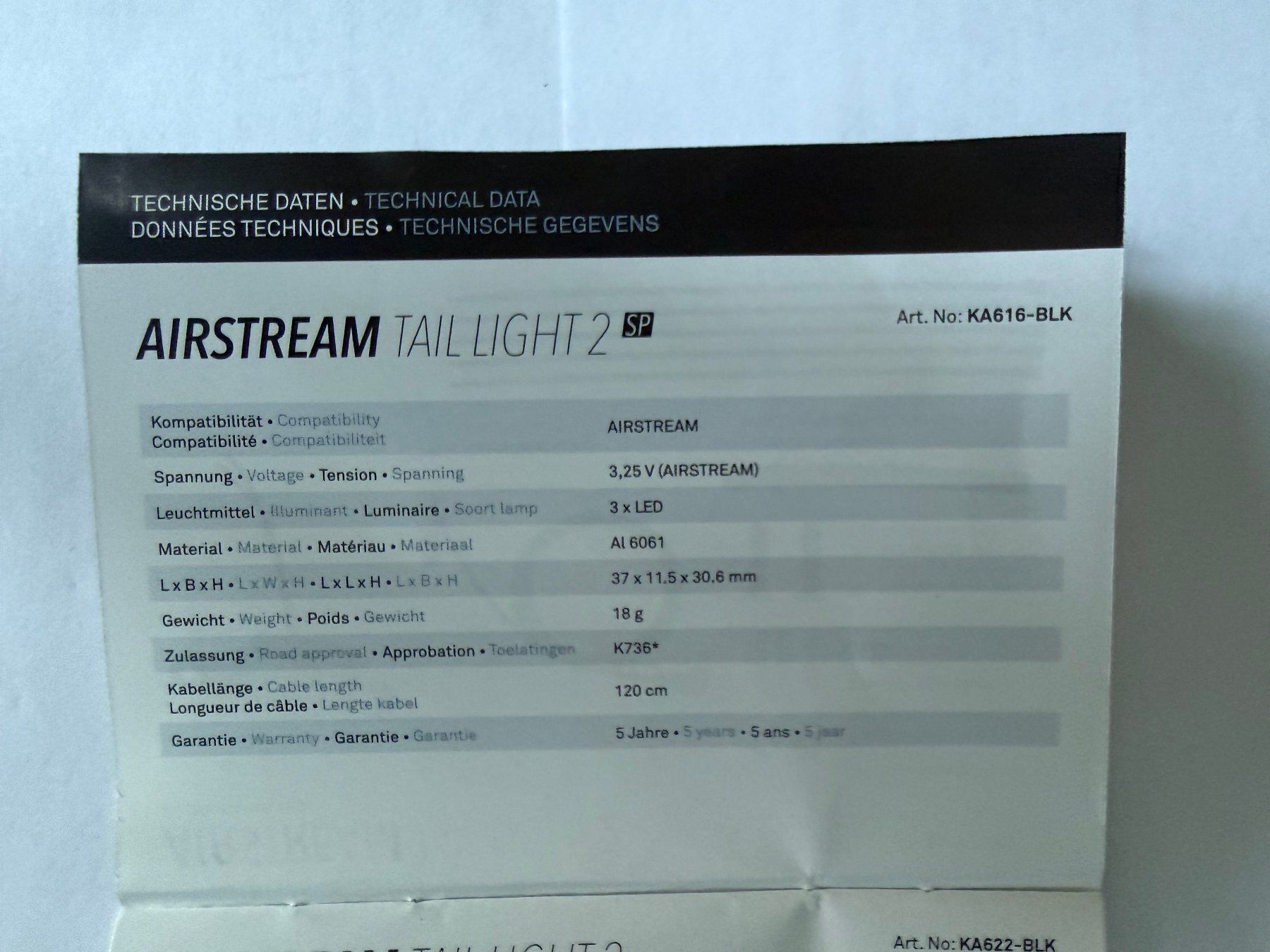 Supernova Ersatzteile: Supernova - Airstream Tail Light 2 Sattelstützen Version – Neu (gemäss Beschreibung) aus Hubersdorf von Gewonnen 7