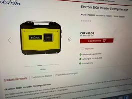 Ausstellungsstück Ekström 3000i Stromgenerator mit Garantie!