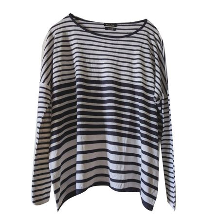 MASSIMO DUTTI : Pull-marinière tout doux coton/soie S-M-L
