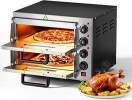 WilTec 2-Etagen Pizza-Backofen 3000W