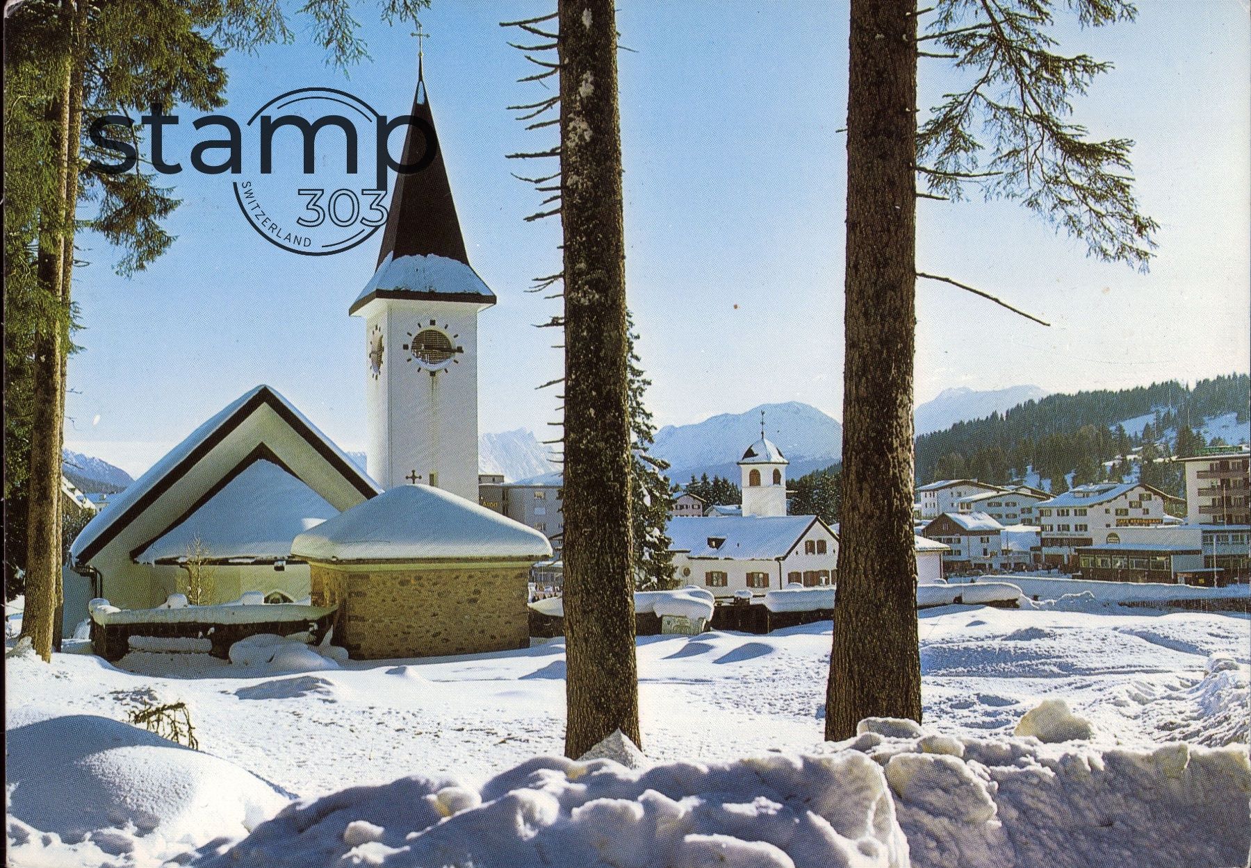 Cartoline postali: 1980 AK Lenzerheide Kath. Kirchen – Usato da Eggersriet venduto da stamp303