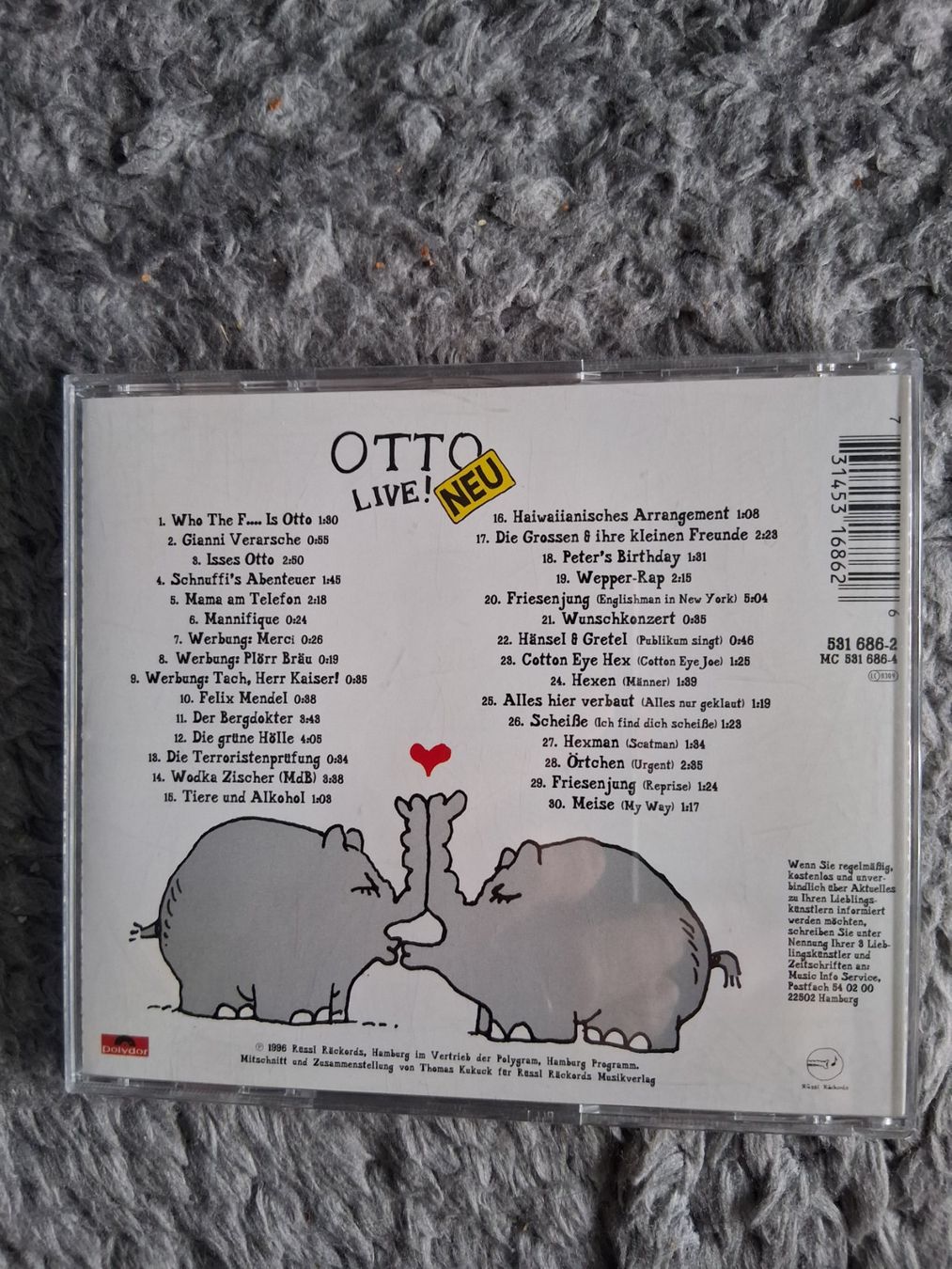CD: OTTO      LIVE !   NEU    CD – Usato da Wetzikon ZH venduto da Ramones01 1