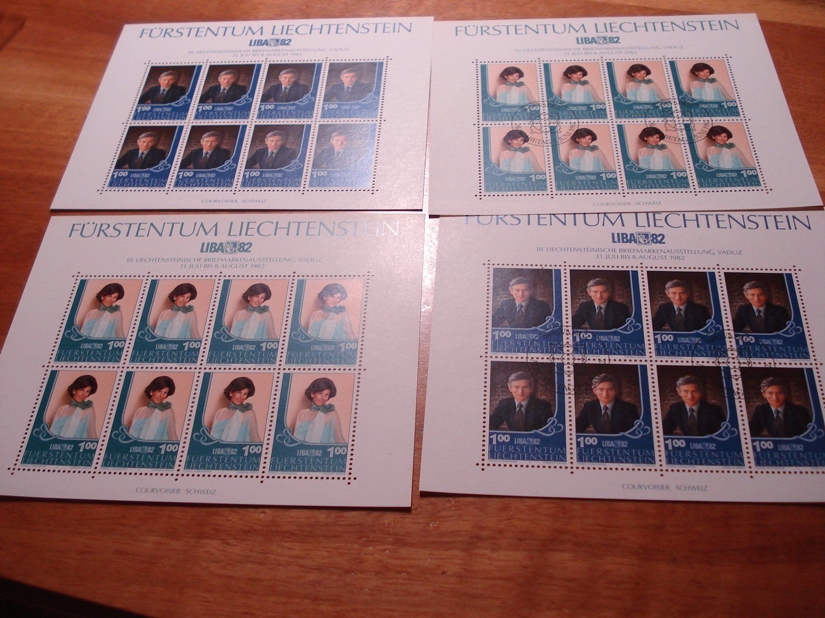 Alle Briefmarken: Bogensatz Liechtenstein 1982, LIBA'82, ET-o + ** – Gebraucht aus Niederwil AG von morostahu 1