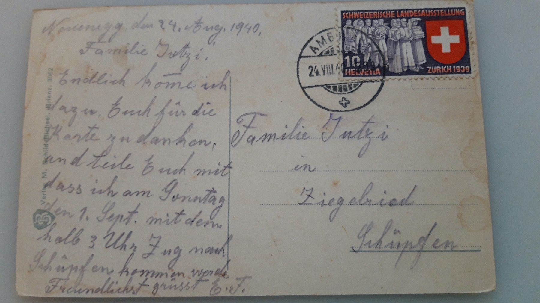 Ansichtskarten: Thunersee Berner Oberland – Gebraucht aus Sargans von nicsam1815 1