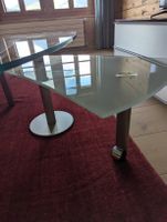 Moderner Couchtisch Glas/Holz 2 Ebenen