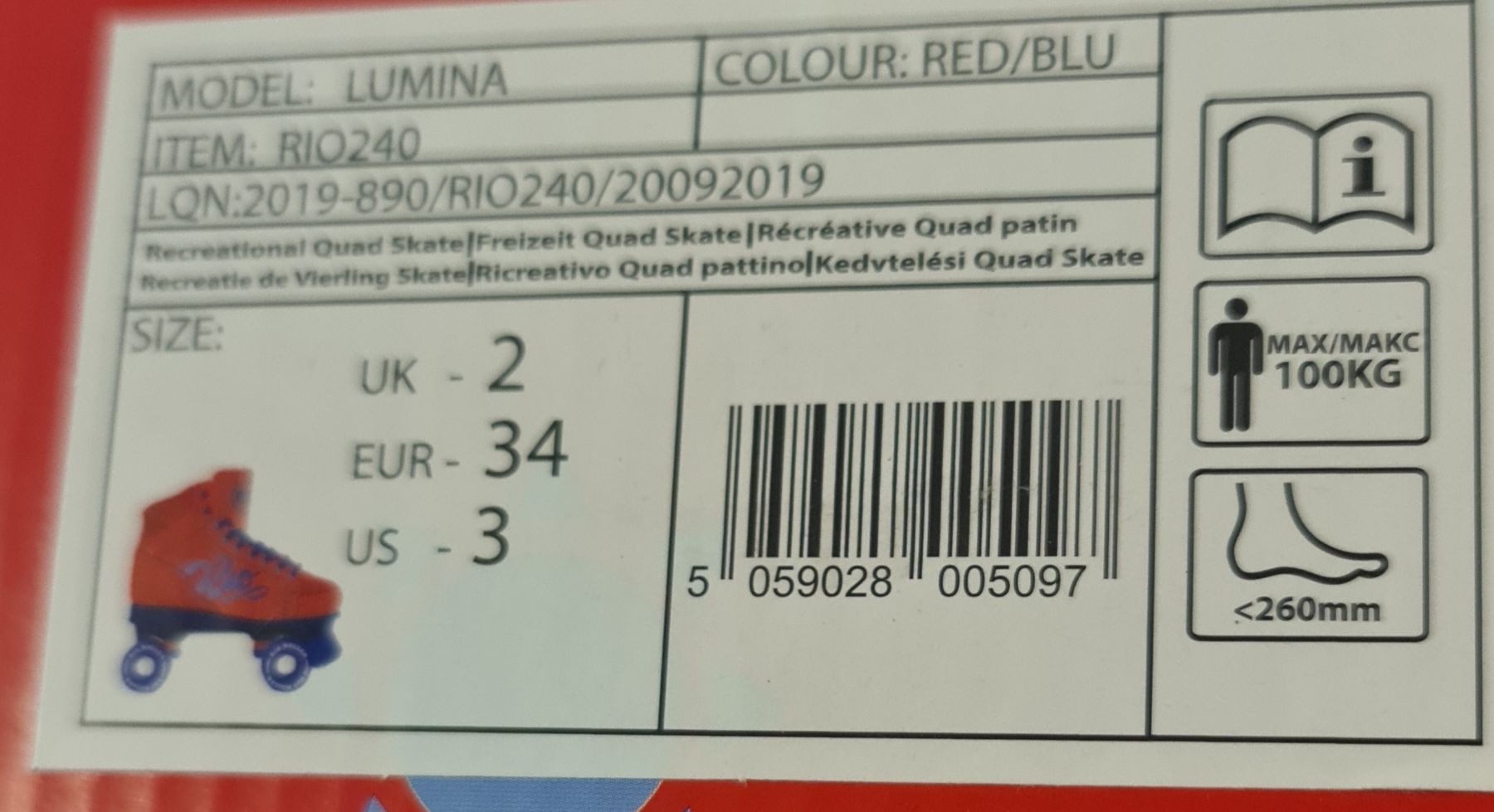 Rio Roller Inline-Skating & Rollschuhe: Patins a roulette, neuf, Rio, taille 34 – Neu und originalverpackt aus Sugiez von factorysportoutlet 5