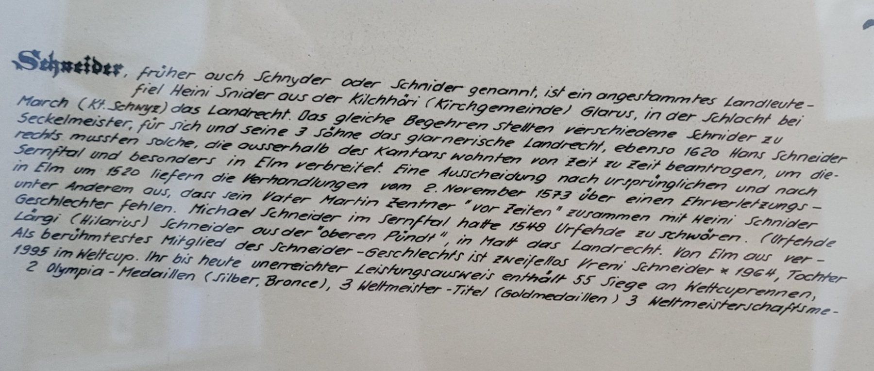 Foto & Immagini: Stammbaum Schneider Elm – Usato da Adligenswil venduto da Wimi1 3