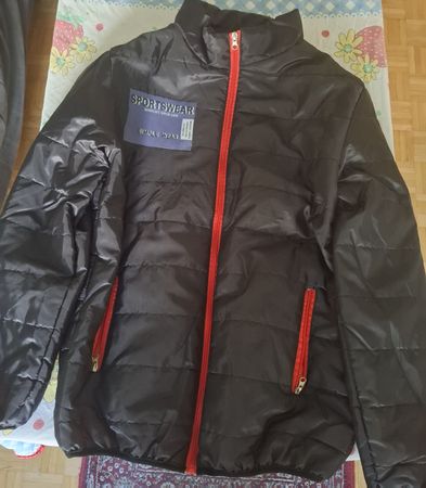 Veste doudoune noire homme fermeture rouge neuve T. XL