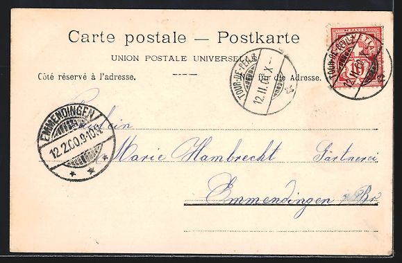Cartoline postali: AK Vevey, Uferpartie mit Segelboot, 1900 – Usato da Berlin venduto da bartko-reher 1