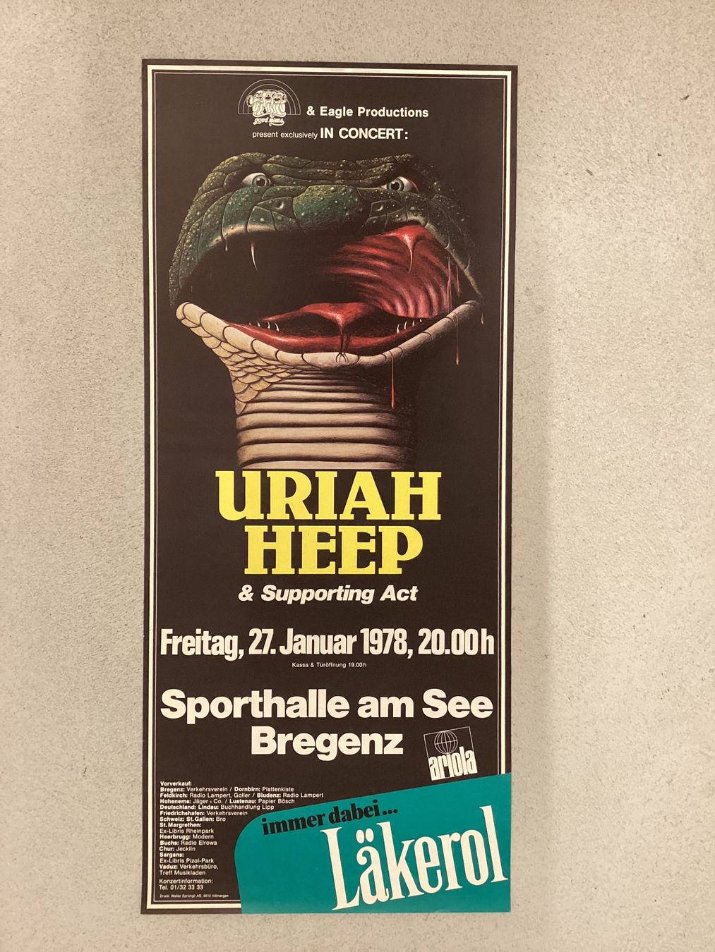 Foto & Immagini: Konzertplakat Uriah Heep 1978 Bregenz – Usato da Gutenswil venduto da Hamzian
