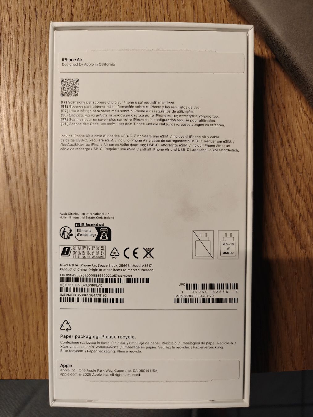 Apple Telefoni cellulari / Smartphones: Iphone Air Schwarz 256GB – Nuovo (secondo la descrizione) da Krauchthal venduto da noelkal 2