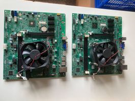 2x Dell Motherboards VJ4YX Rev A00 mit Lüfter-Kühler