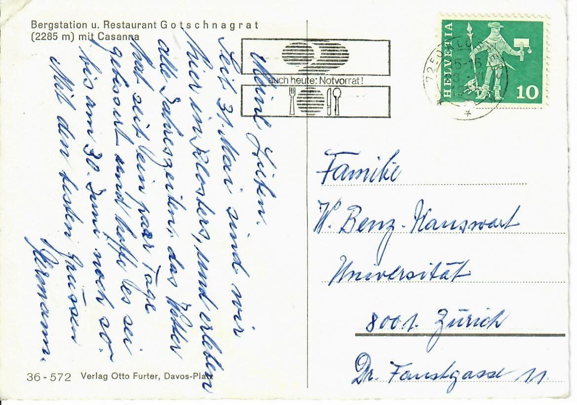 Cartoline postali: Bergstation u. Restaurant Gotschnagrat – Usato da Hochdorf venduto da Ziegel-16 1