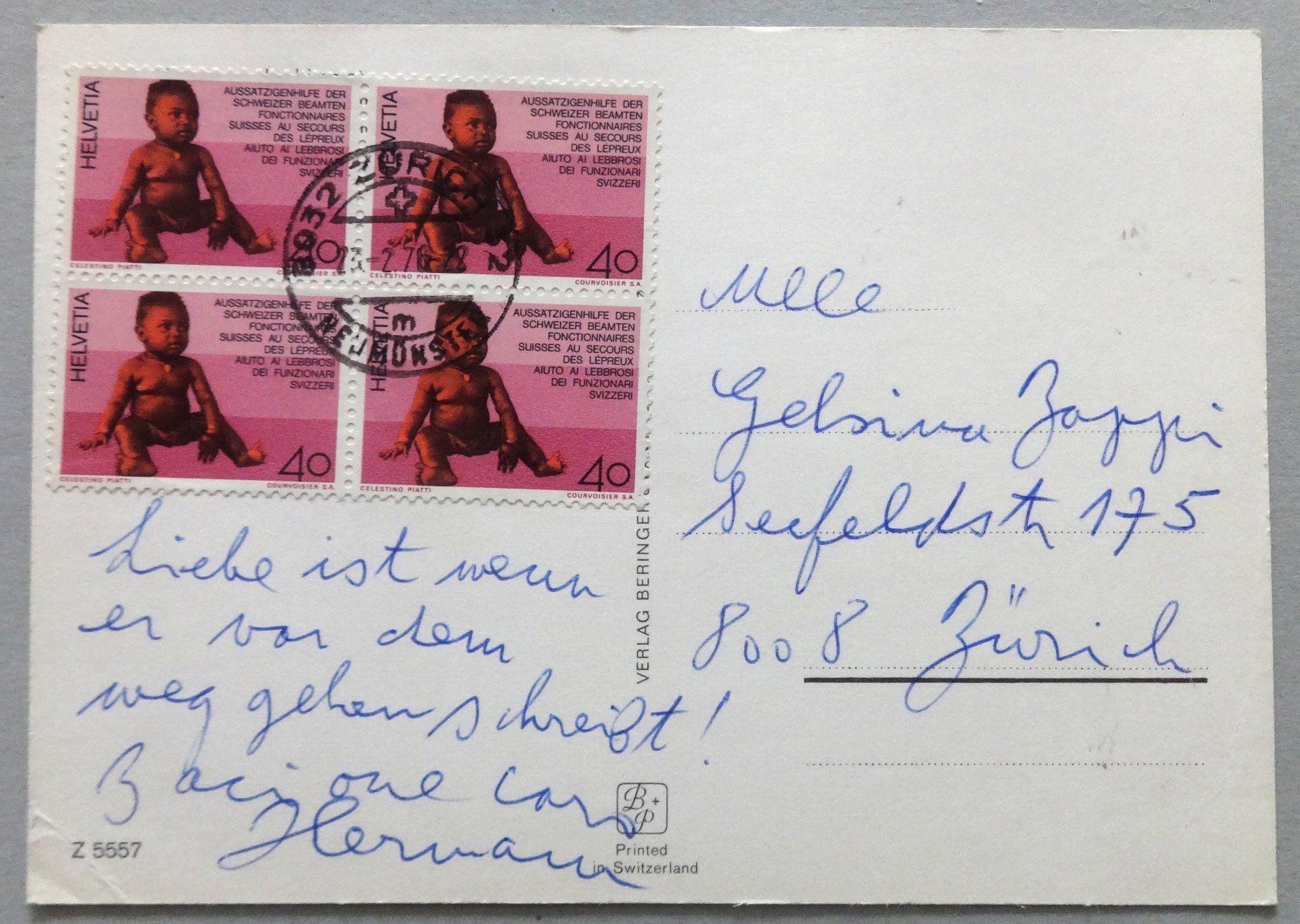 Cartes postales: Zürich, les mouettes – Défectueux à Fétigny par Billy2miny 1