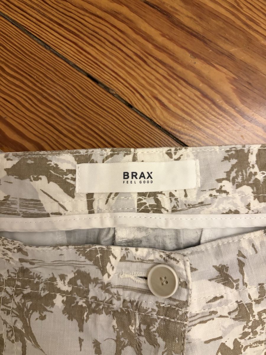 Brax Pantaloni: Brax Leinenhose Damen Gr. 44 Beige Muster – Usato da Zürich venduto da jak_89nh 1