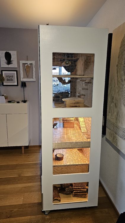 Degu Käfig 4 Ebenen mit Glastüren und LED Beleuchtung (Gebraucht) in ...