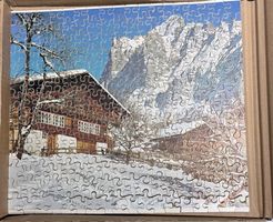 antikes Holz-Puzzle (Kinder,Lernen,Spiele,Berge,Grindelwald)